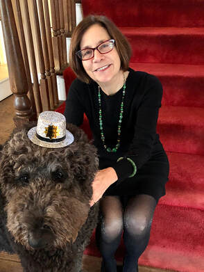 Phyllis Shalant children's book author and her dog Dudley